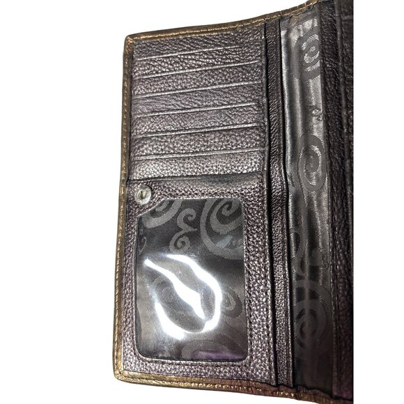 Brighton Pretty Tough Collection Wallet Leather Studded Organizer Checkbook - Picture 6 of 10
